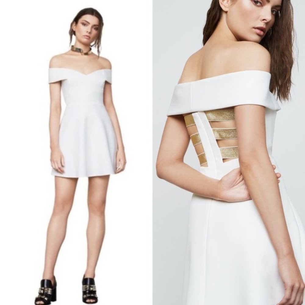 BCBG MaxAzria Dress White Gold Y2K